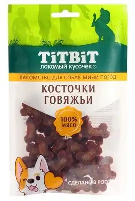 Купить titbit лакомство для собак мини пород косточки говяжьи