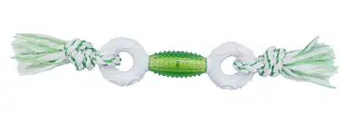 CanineClean игрушка для собак Регби и 2 кольца нейлон/синтетическая резина с ароматом мяты, зеленый