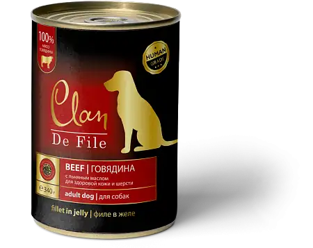 Купить clan de file консервы для собак всех пород (говядина)